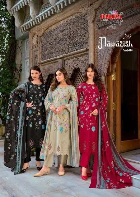 Nawazish Vol 4 By Pakiza Lawn Cotton Pakistani Dress Material Exporters In India